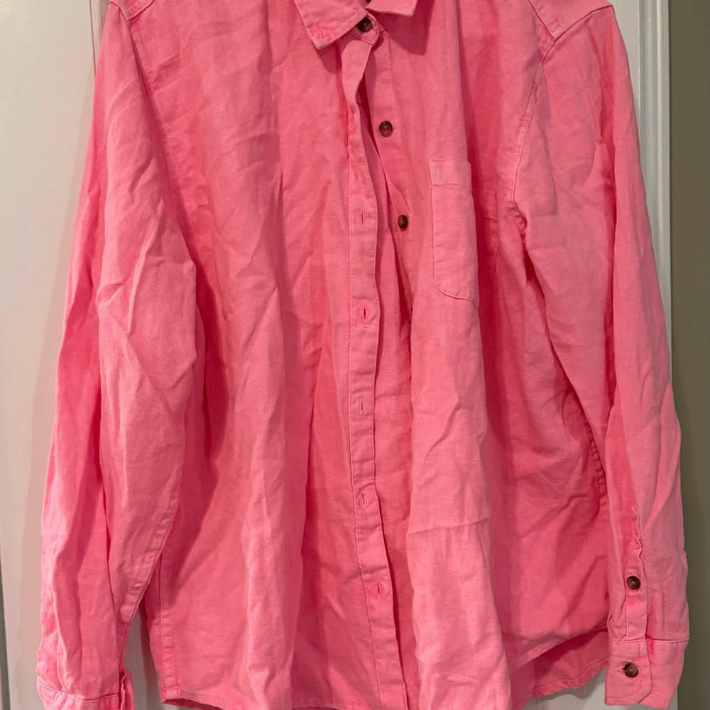 Bright pick women’s button ups shirt